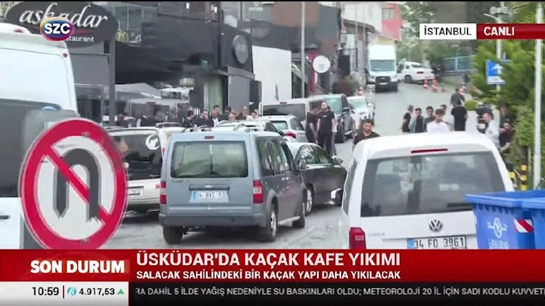 İBB'nin Üsküdar'da kaçak kafe yıkımı: Arbede çıktı